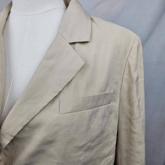 Forever 21 Cream Cropped Blazer Med Preppy Minimalist Y2k Classic Professional - Picture 3 of 5